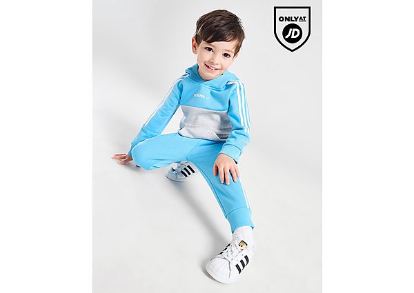 Adidas Originals Colour Block Overhead Trefoil Tracksuit Infant Blue Kind