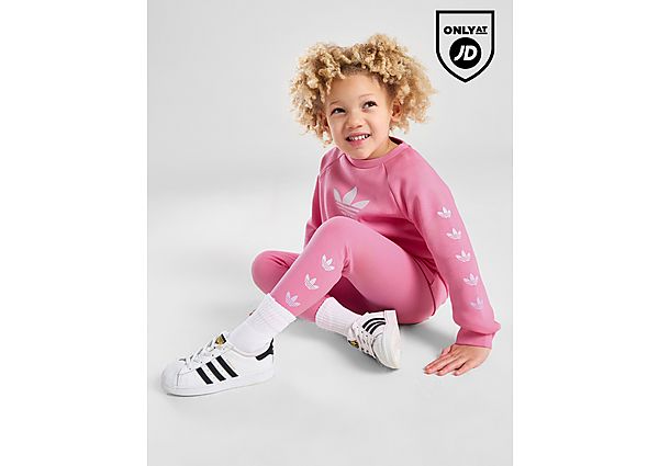 Adidas Originals Repeat Trefoil Crew Tracksuit Infant Pink Kind