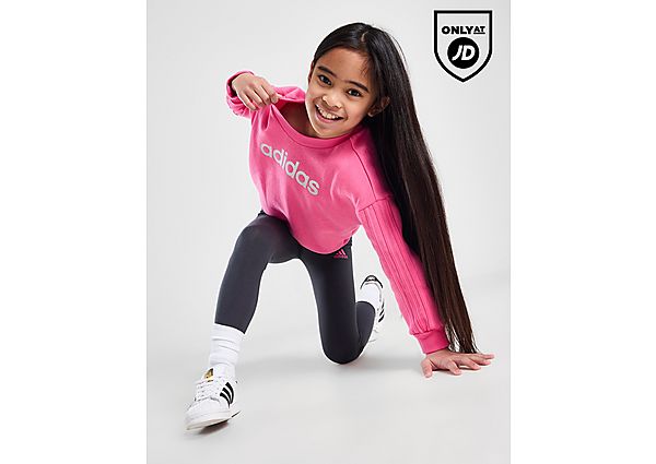 Adidas ' Linear Crew Tracksuit Children Pink Kind