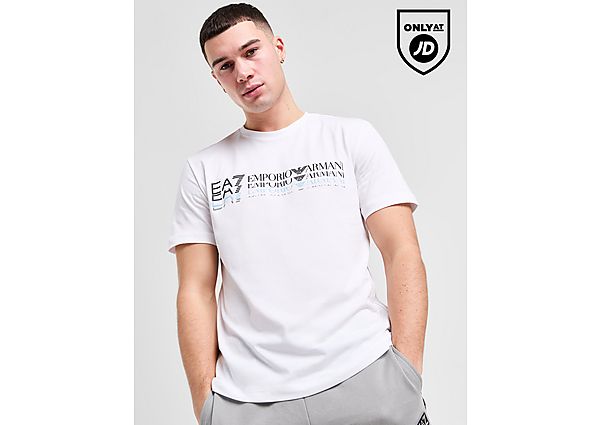 EA7 Fade Repeat Logo T-Shirt White- Heren