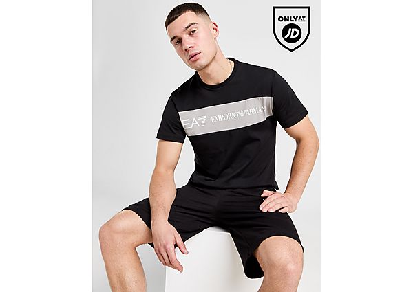 Emporio Armani EA7 Colour Block T-Shirt Black- Heren