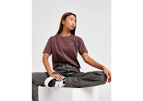 fred perry small logo t-shirt - damen, brown