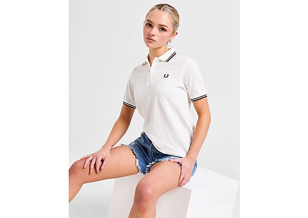 Fred Perry Twin Tipped Polo Shirt White- Dames