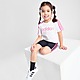 White adidas Girls' Linear T-Shirt/Shorts Set Children