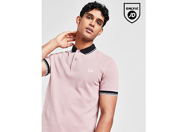 Fred Perry Contrast Collar Polo Shirt Pink- Heren