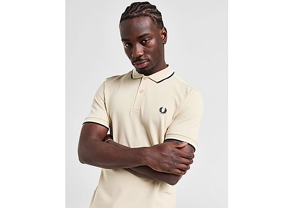 Fred Perry Twin Tipped Short Sleeve Polo Shirt Heren Beige- Heren