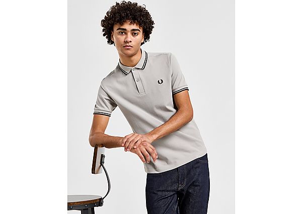 Fred Perry Twin Tipped Short Sleeve Polo Shirt Heren Grey- Heren