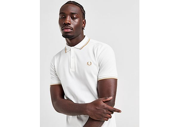 Fred Perry Twin Tipped Short Sleeve Polo Shirt Heren White- Heren