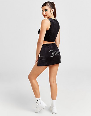 JUICY COUTURE Diamante Velour Mini Skirt