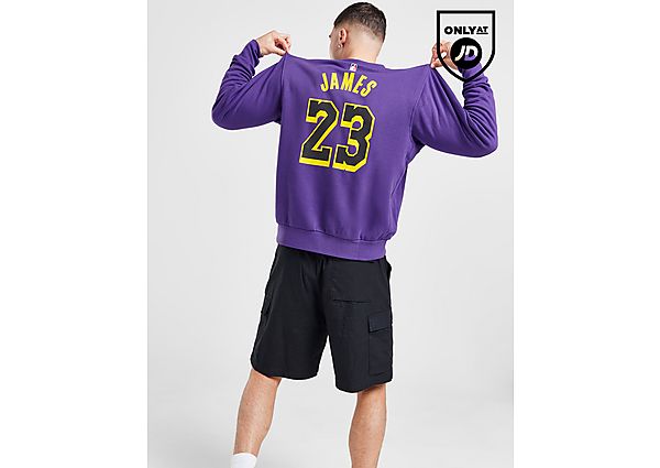 Jordan NBA LA Lakers James #23 Courtside Crew Sweatshirt Field Purple- Heren