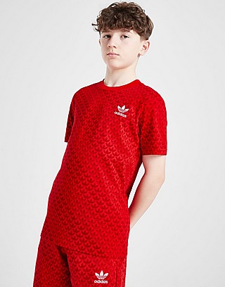 adidas Originals Trefoil Mono All Over Print T-Shirt Junior