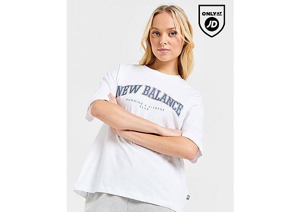 New Balance Large Logo T-Shirt White- Dames