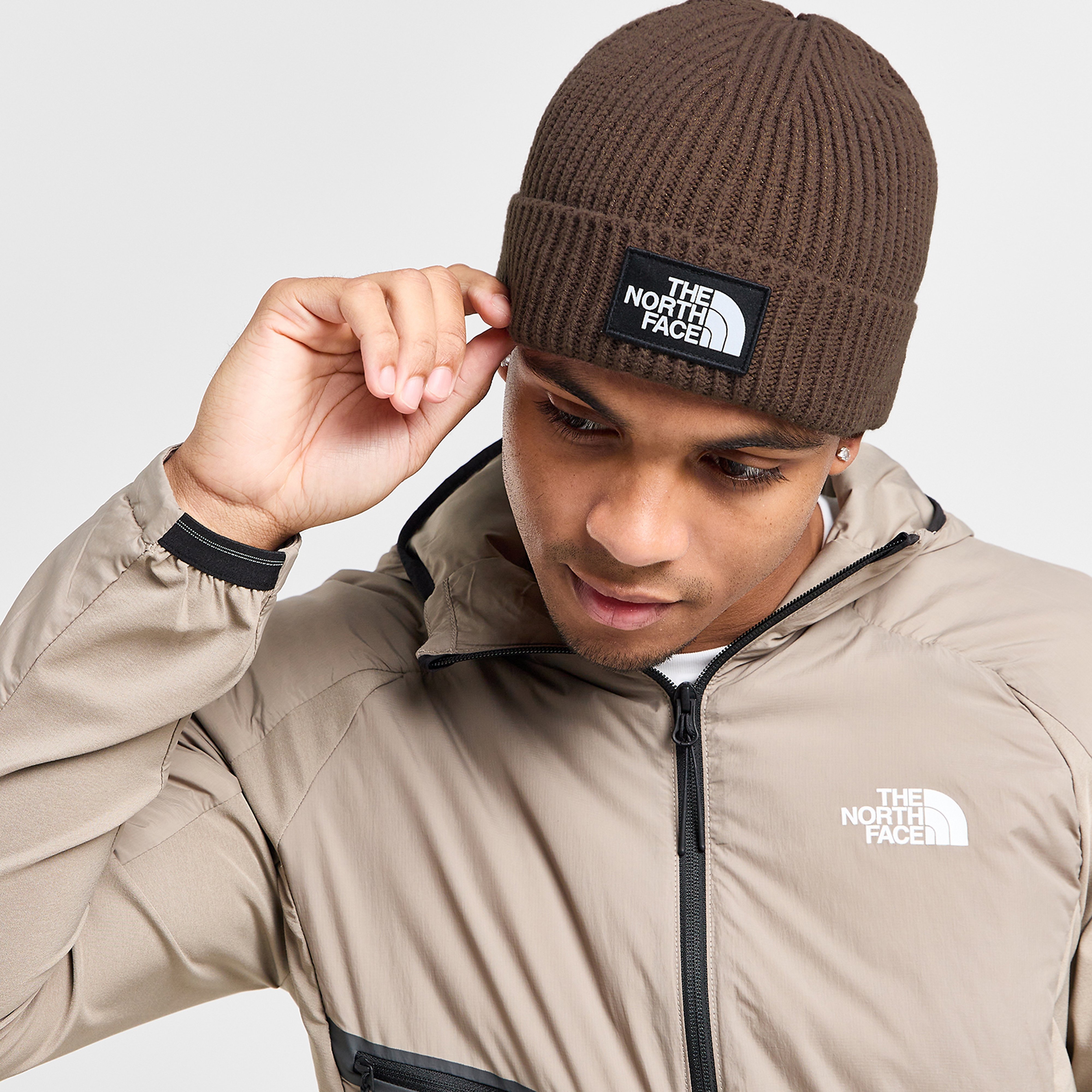 The North Face Logo Box Cuffed Beanie Hat