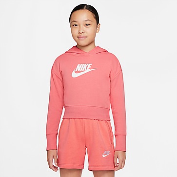 Nike Girls' Club French Terry Crop Hoodie Junior