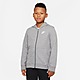 Grey/Grey/White Nike Club Full Zip Hoodie Junior
