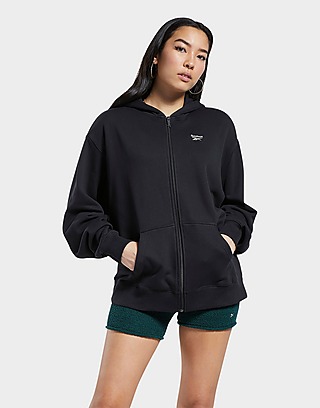 Reebok classics oversized long zip-up hoodie
