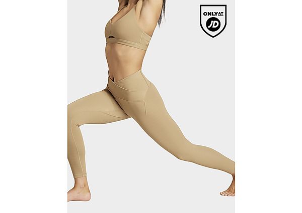 adidas yoga studio luxe crossover waistband 7/8-leggings - damen, cardboard
