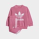 Pink adidas Originals Trefoil Logo Crew Tracksuit Infant