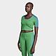 Green adidas Originals Rib Short Sleeve Full-Zip Top