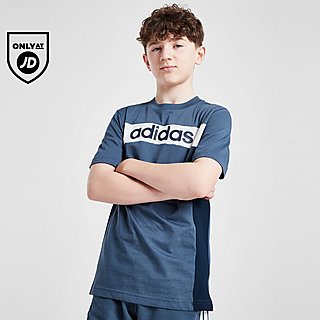 adidas Linear Logo Colour Block T-Shirt Junior