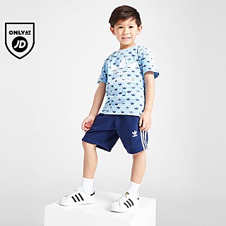 adidas Originals Monogram Print T-Shirt/Shorts Set Children