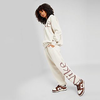 Nike Women's Trend Essential Fleece Pants - Light Bordeaux/White