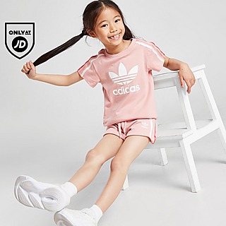 adidas Originals Girls' Tri Stripe T-Shirt/Shorts Set Children