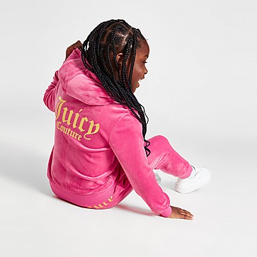 JUICY COUTURE Girls' Velour Full-Zip Hooded Tracksuit Children