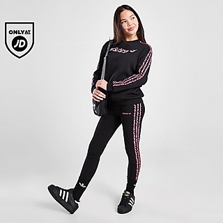 adidas Originals Girls' Leopard 3-Stripes Leggings Junior