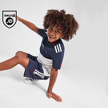 adidas Originals Colour Block T-Shirt/Shorts Set Children