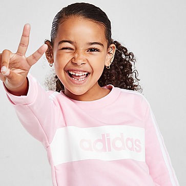 adidas Girls' Linear Essential Crew Tracksuit Children