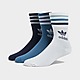 Wit/Blauw adidas Originals 3 Pack Solid Crew Socks