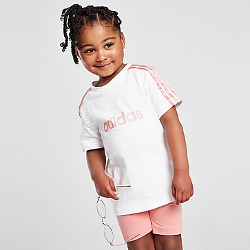 adidas Girls' Linear T-shirt/cycle Shorts Set Infant