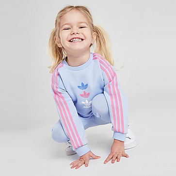 adidas Originals Girls' Repeat Trefoil Crew/Leggings Set Infant