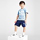 Blauw adidas Originals Monogram Print T-Shirt/Shorts Set Children