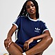 Blauw adidas Originals 3-Stripes Towelling T-Shirt