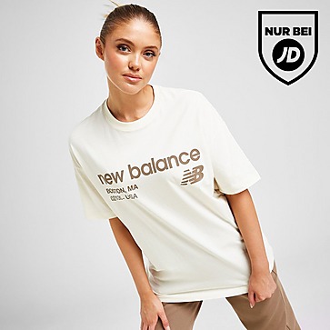 New Balance Logo Boyfriend T-Shirt Damen