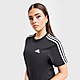 Schwarz/Weiss adidas 3-Stripes Badge of Sport Crop T-Shirt
