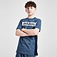 Blau adidas Linear Logo Colour Block T-Shirt Kinder