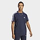 Weiss adidas Essentials Single Jersey 3-Streifen T-Shirt