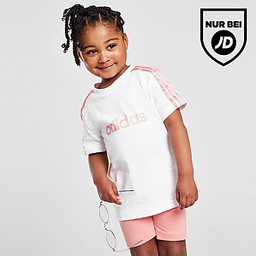 adidas Girls' Linear T-Shirt/Cycle Shorts Set Baby