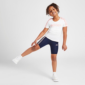 adidas Girls' Linear T-Shirt/Cycle Shorts Set Kleinkinder