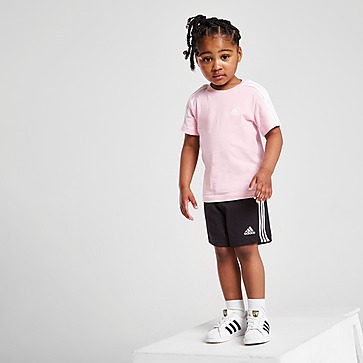 adidas Girls' 3-Stripes T-Shirt & Shorts Set Baby