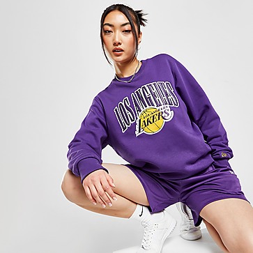 New Era NBA Los Angeles Lakers Satin Crew Sweatshirt Damen