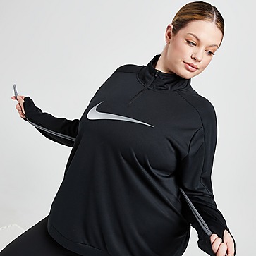 Nike Plus Size Swoosh 1/4 Zip Top Damen