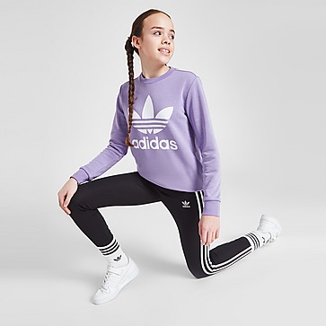adidas Originals Girls' Trefoil Crew Sweatshirt Kinder