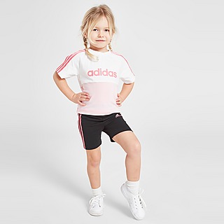 adidas Girls' Linear Colour Block T-Shirt/Shorts Baby