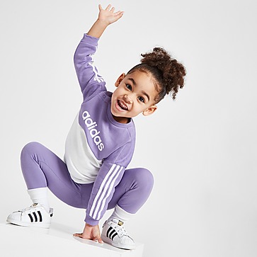 adidas Girls' Linear Crew/Leggings Set Baby