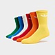 Weiss/Blau/Grün adidas Originals 6-Pack Trefoil Cushion Crew Socken