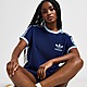 Blau adidas Originals 3-Stripes Towelling T-Shirt